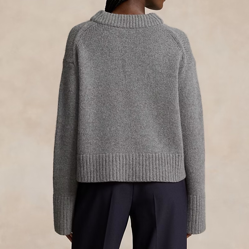 NEW Polo Ralph Lauren 100% Cashmere Knit Sweater in Grey